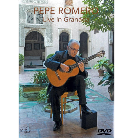 Pepe Romero playing this guitar on a DVD cover featuring this 2012 Pepe Romero classical guitar (ex Vicente Coves) made with cedar and CSA rosewood.