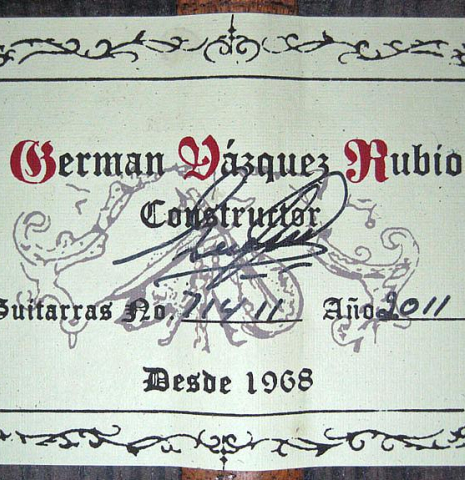 2011 German Vazquez Rubio "Torres" SP/IN
