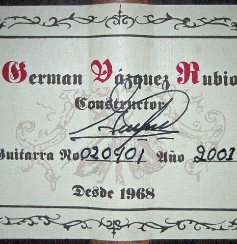 2001 German Vazquez Rubio "Torres" SP/IN