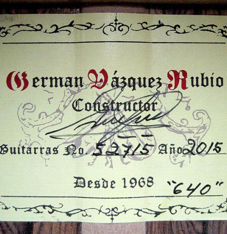 2015 German Vazquez Rubio "Estudio 640" SP/PE