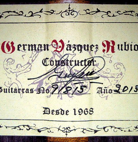 2015 German Vazquez Rubio "Hauser" CD/IN