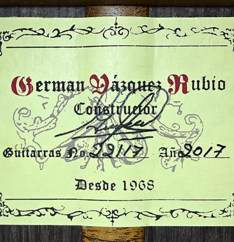 2017 German Vazquez Rubio "Hauser" CD/IN
