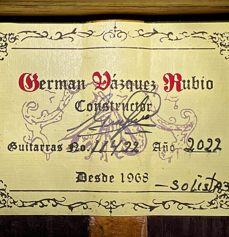 2022 German Vazquez Rubio "Solista" CD/IN