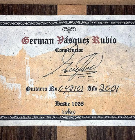 2001 German Vazquez Rubio (cutaway electric) CD/IN