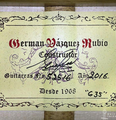 2016 German Vazquez Rubio "Concert 635" SP/MP