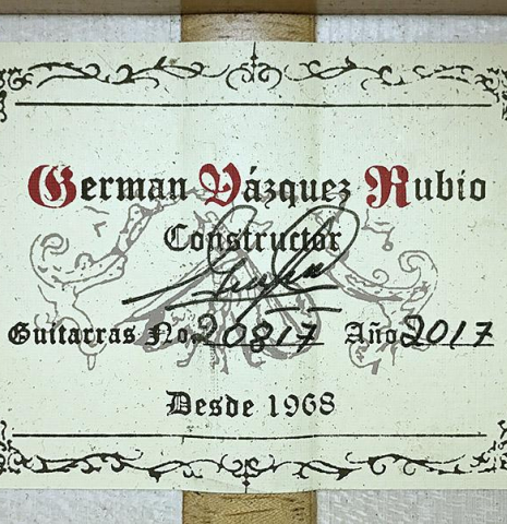 2017 German Vazquez Rubio "Concert 635" SP/MP