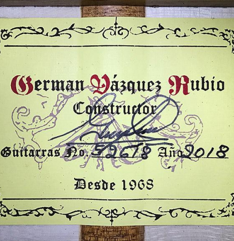 2018 German Vazquez Rubio "Concert 635" SP/MP