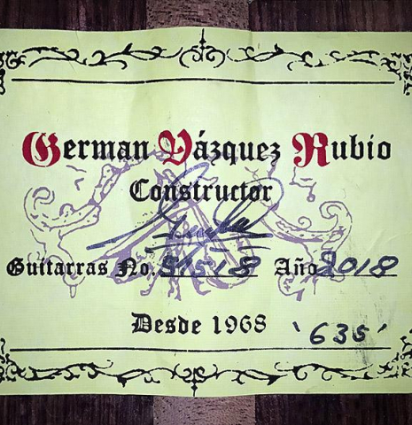 2018 German Vazquez Rubio "Estudio 635" SP/PE