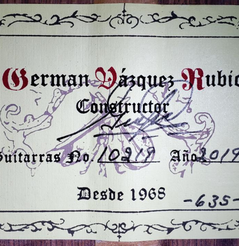 2019 German Vazquez Rubio "Estudio 635" CD/PE