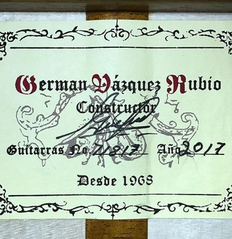 2017 German Vazquez Rubio "Requinto Elite" SP/MP