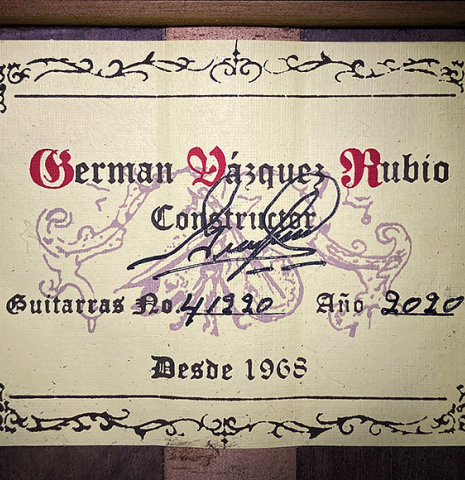 2020 German Vazquez Rubio "Requinto Popular Romantico" SP/WN