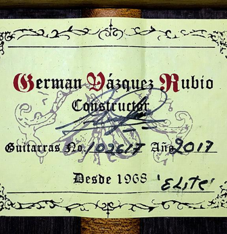 2017 German Vazquez Rubio "Custom Elite" CD/IN