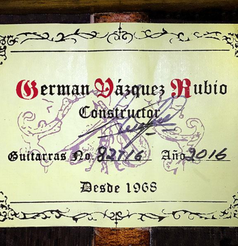 2016 German Vazquez Rubio "Monarca Elite" CD/CSAR