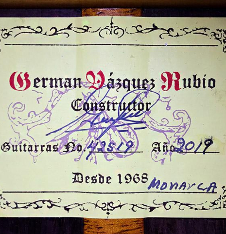 2019 German Vazquez Rubio "Monarca Elite" CD/CSAR