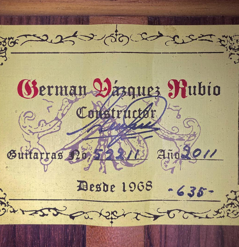 2011 German Vazquez Rubio "Concert 635 10-String" SP/PE