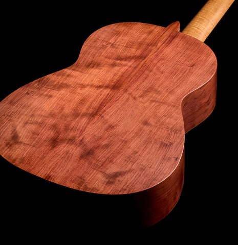 The back and sides of a 2026 German Vazquez Rubio "Classic Estudio-SM" classical guitar made of cedar and palo escrito