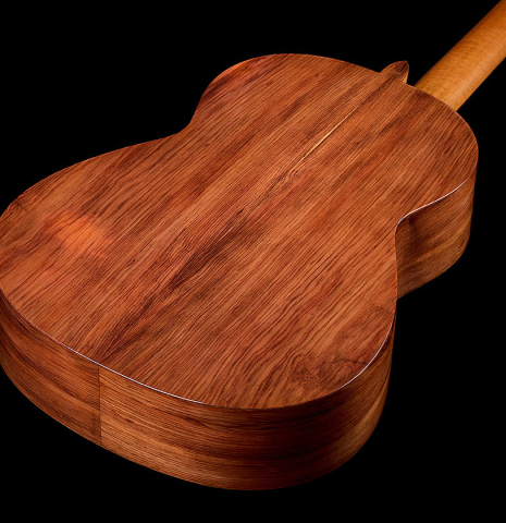 The back and sides of a 2026 German Vazquez Rubio "Classic Estudio-SM" classical guitar made of cedar and palo escrito
