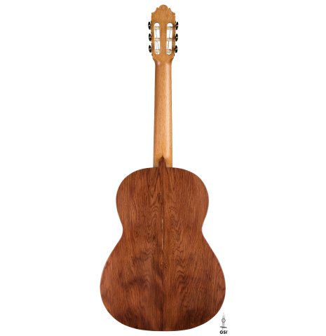 The back of a 2026 German Vazquez Rubio "Classic Estudio-SM" classical guitar made of cedar and palo escrito