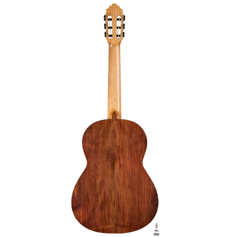 The back of a 2026 German Vazquez Rubio "Classic Estudio-SM" classical guitar made of spruce and palo escrito