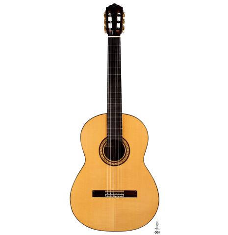 The front of a 1983 Robert Ruck classical guitar made of spruce and CSA rosewood The front of a 1983 Robert Ruck classical guitar made of spruce and CSA rosewood