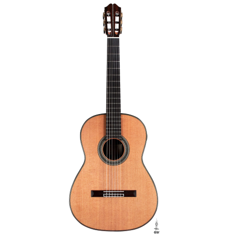 The front of a 2022 Eric Sahlin made of cedar and CSA rosewood