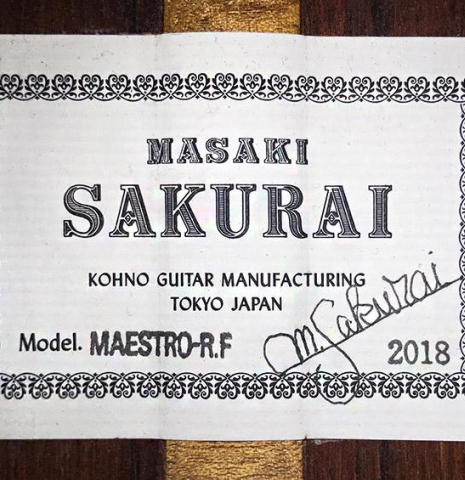 2018 Masaki Sakurai "Maestro RF" SP/CSAR