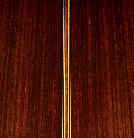 The back of 2022 Masaki Sakurai "Concert-R 640" classical guitar made with cedar and Indian rosewood