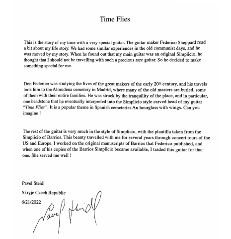 The letter from Pavel Steidl