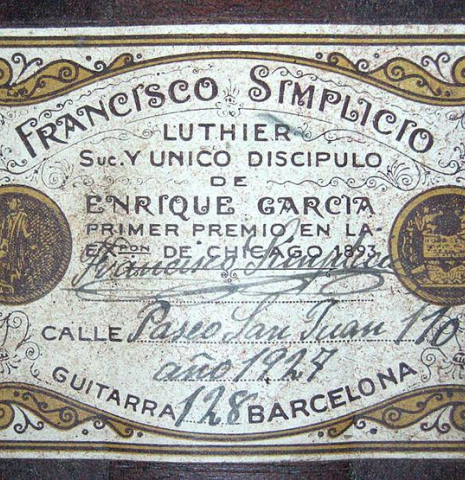 1927 Francisco Simplicio SP/MH