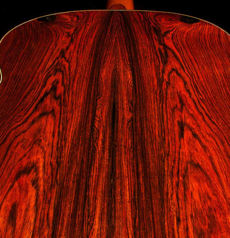 The back of a 1992 Greg Smallman made with cedar and CSA rosewood.