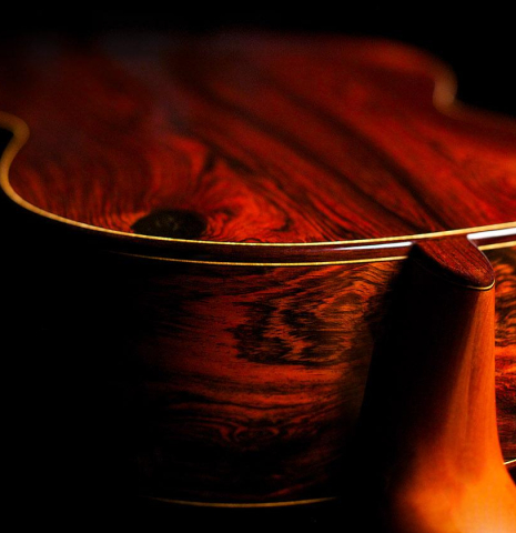 The back and heel of a 1992 Greg Smallman made with cedar and CSA rosewood.