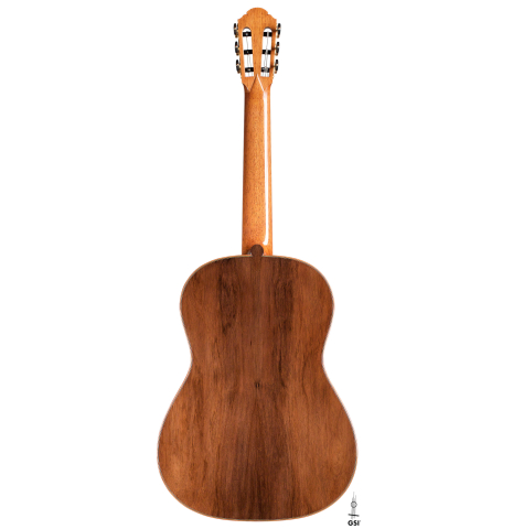 The back of a 2020 Sebastian Stenzel &quot;Enhanced Wood&quot; classical guitar made with cedar and CSA rosewood.