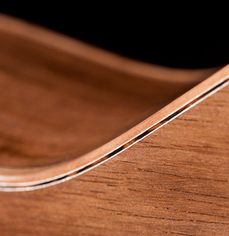 The back of a 2020 Sebastian Stenzel &quot;Enhanced Wood&quot; classical guitar made with cedar and CSA rosewood.