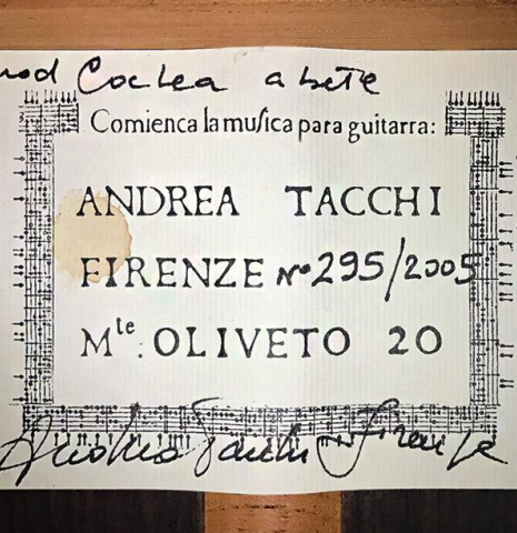 2005 Andrea Tacchi &quot;Coclea Abete&quot; SP/IN
