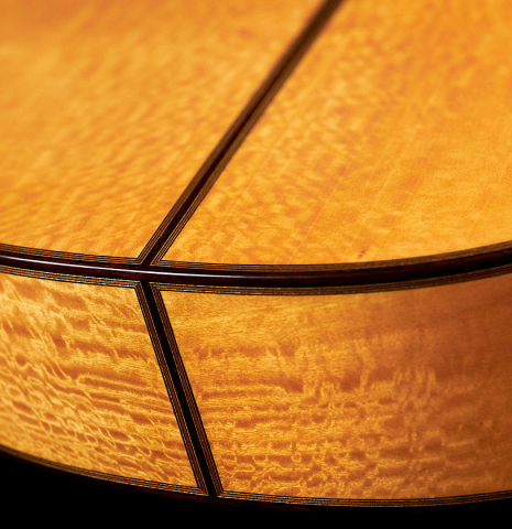 The sides, foot and back of a 2003 Andrea Tacchi &quot;Omaggio a Francisco Simplicio&quot; classical guitar made of spruce and satwinwood
