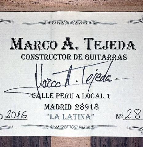2016 Marco Tejeda "La Latina" CD/IN