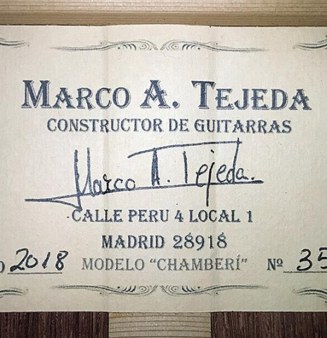 2018 Marco Tejeda "Chamberi" SP/AR
