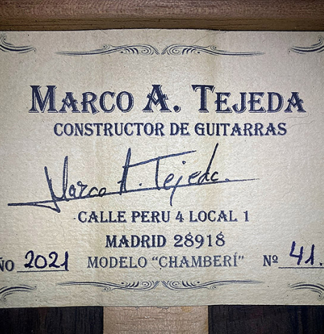 2021 Marco Tejeda "Chamberi" CD/GE