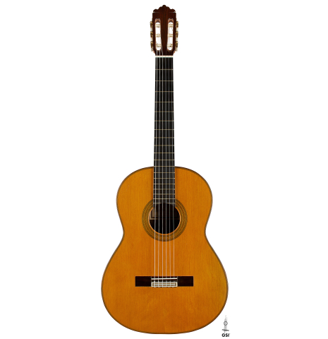 The front of a 2006 Mariano Tezanos "Maestro" classical guitar (ex Scott Tennant) made of cedar and CSA rosewood