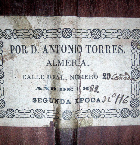 1888 Antonio de Torres &quot;La Italica&quot; SP/CSAR