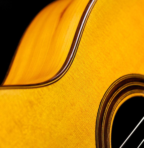 The soundobard and side of an 1886 Antonio de Torres w/pegs classical guitar made of spruce and cypress