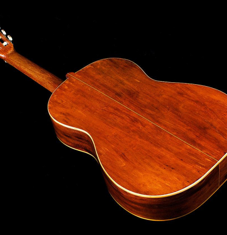 The back of an 1888 Antonio de Torres SP/MH SE 115 classical guitar.