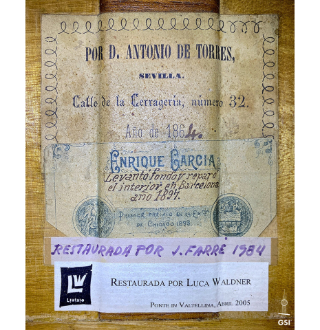 1864 Antonio de Torres "FE 17" SP/MP (ex Francisco Tárrega, Maria Luisa Anido) 