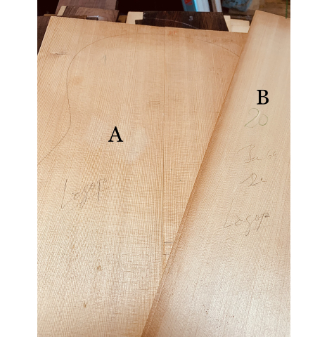 The two spruce soundboards of Daniel Friederich reserved for Alexandre Lagoya - Trezzini selected one of these for this guitar!