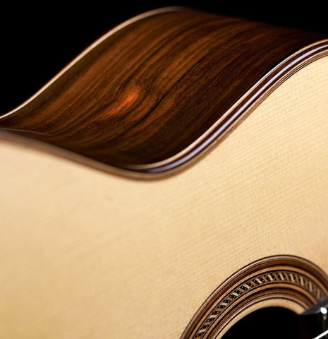 This is a Jose Vigil classical guitar built in 2018. It has a spruce soundboard and CSA rosewood back and sides.