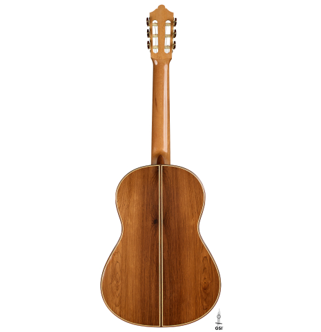 The back of a 2026 Otto Vowinkel classical guitar made of spruce and CSA rosewood