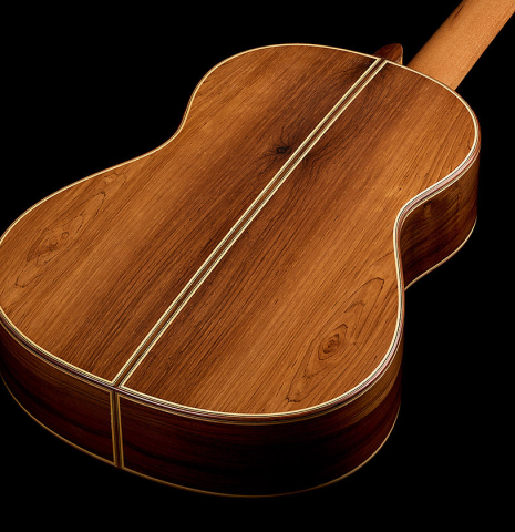The back and sides of a 2026 Otto Vowinkel classical guitar made of spruce and CSA rosewood