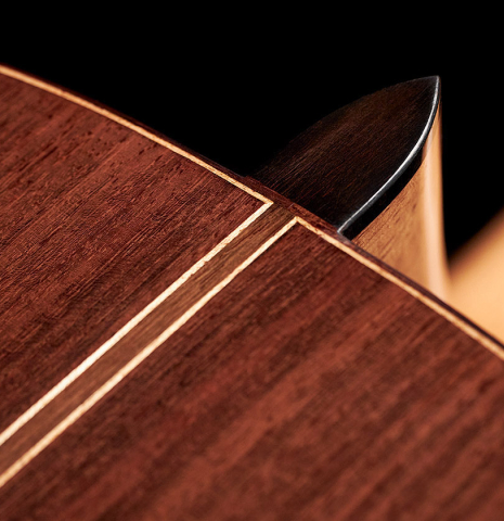 The back and heel of a 2022 Dominik Wurth "Torres" classical guitar with Tornavoz SP/IN