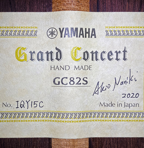 2020 Yamaha "Grand Concert GC82S" SP/AR