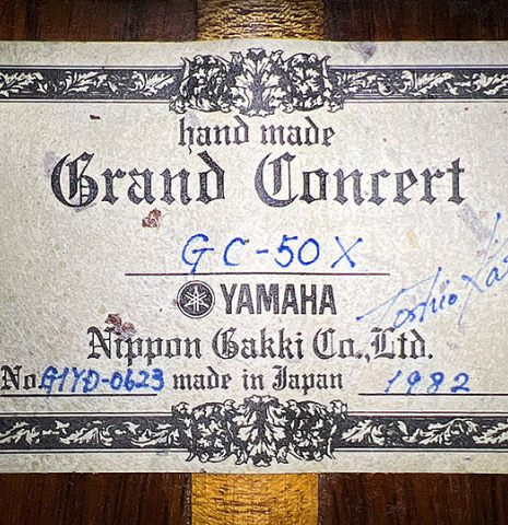 1982 Yamaha &quot;Grand Concert GC50X&quot; CD/CSAR (ex Angel Romero)